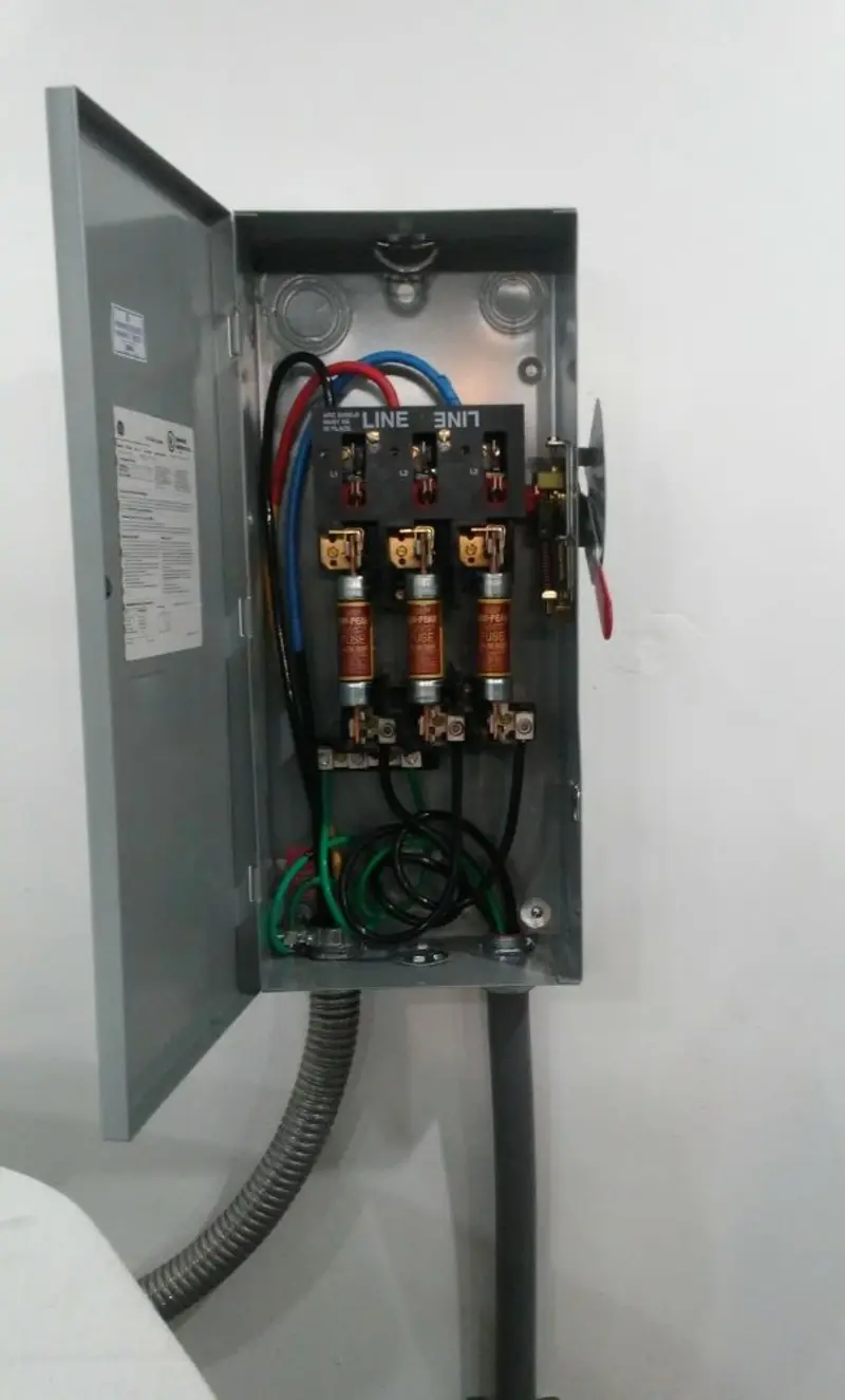 Three-phase disconnect switch installed for Electrical Wiring & Rewiring in Gates